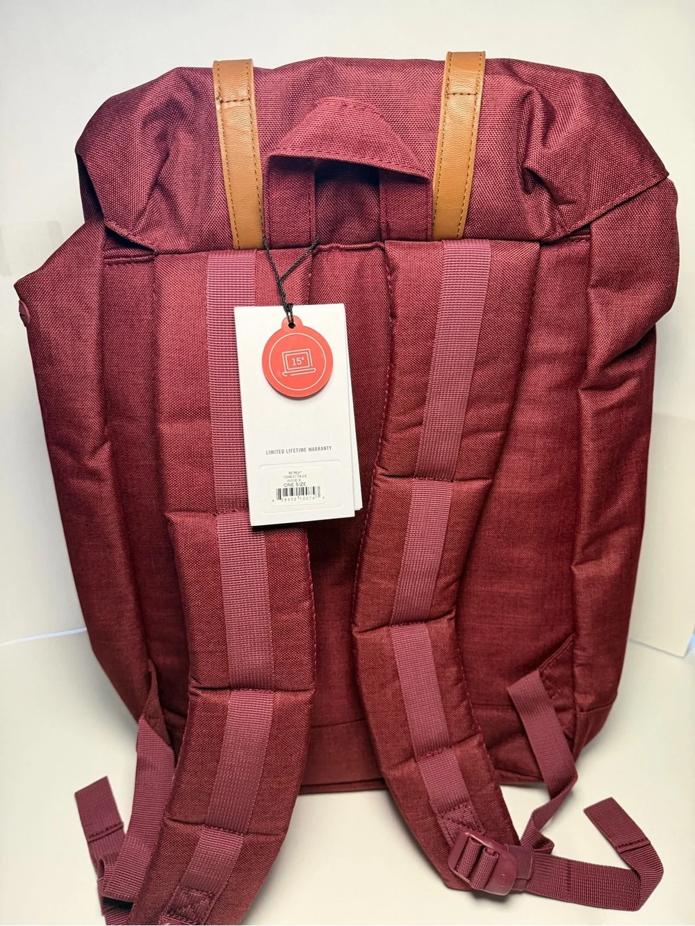 Herschel Supply Company Burgundy Backpack with Tan Straps